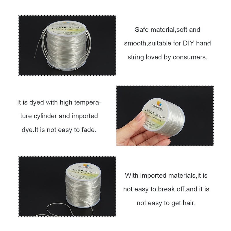 PH PandaHall 60 Yards Clear Elastic String Cord, 0.8mm Polyester Stretch Thread Elastic Bracelet Rope Crystal Beading Cord for Party Decor Jewelry Bracelet Making - Image 4
